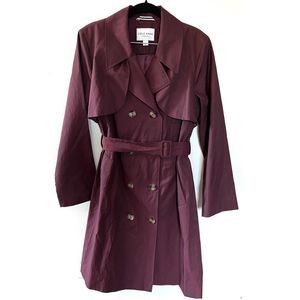 Burgundy Cole Haan Trench Coat Rain Coat